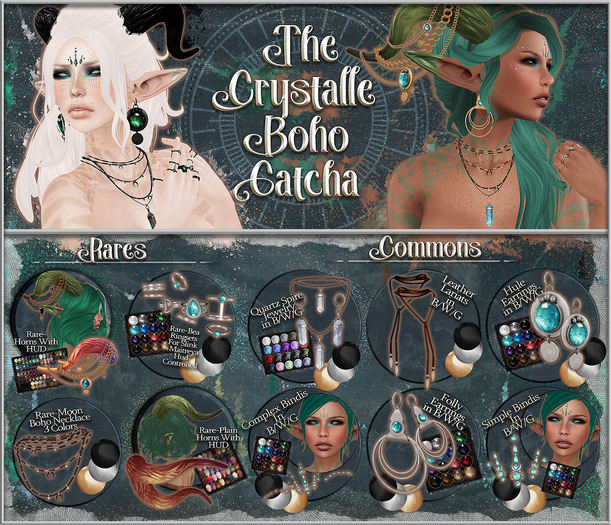 :[P]:- Crystalle Boho Gatcha:// Bea Rings Goldenesque RARE