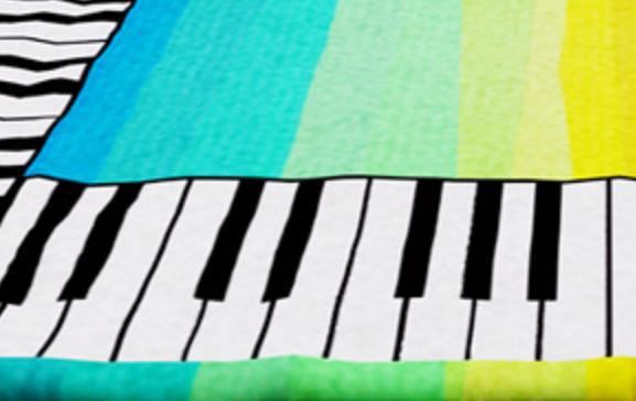 Cherry house-{{C.H}}-Piano carpet-Rectangular rainbow-RARE