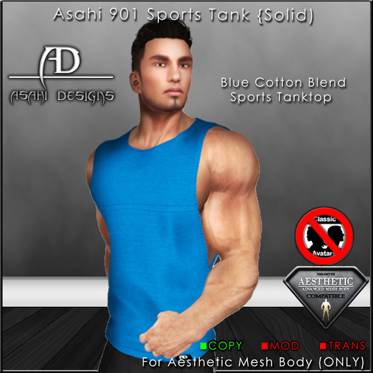 {AD}901 Sports Tank - Solid - Blue