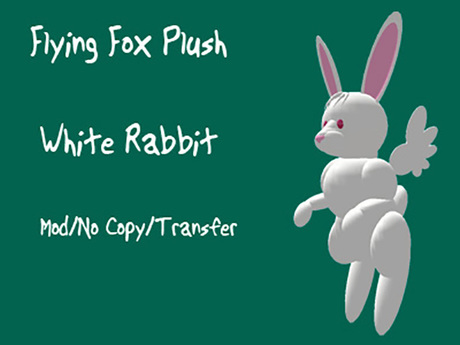 Flying Stuffed Rabbit Second Life Marketplace - Flying Fox White Rabbit Plush