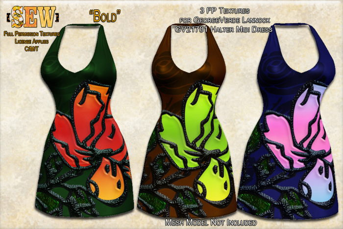 [SEW] FP Tex GV21781 Halter Midi Dress Bold