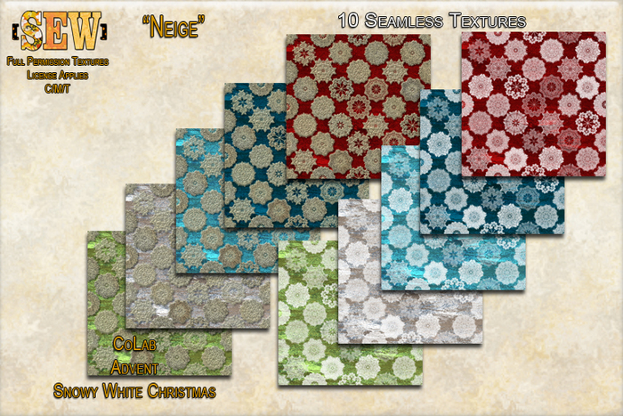 [SEW] Full Permission Textures Seamless Snowy White Christmas