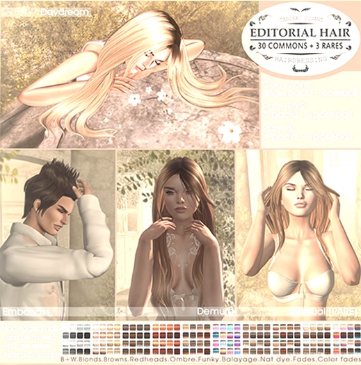 Tableau Vivant \\ Editorial hair \ Sensual Pack 3 - RARE