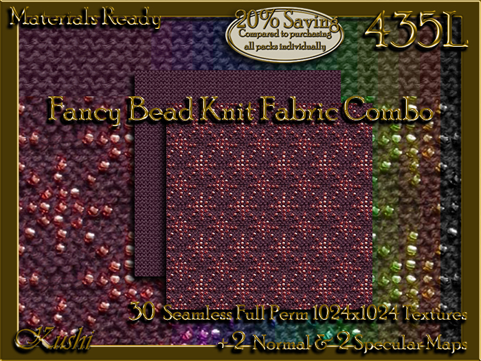 Fancy Bead Knit COMBO Fabric Seamless Textures