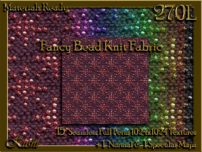 Fancy Bead Knit Fabric Seamless Textures 