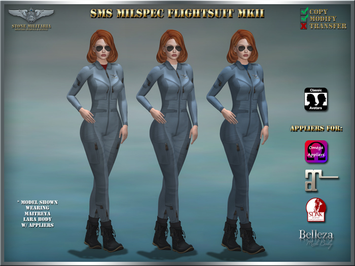SMS Milspec Flightsuit MkII (female) - SKY 3-Pack