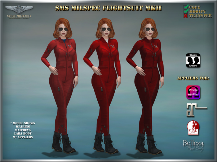 SMS Milspec Flightsuit MkII (female) - RED 3-Pack