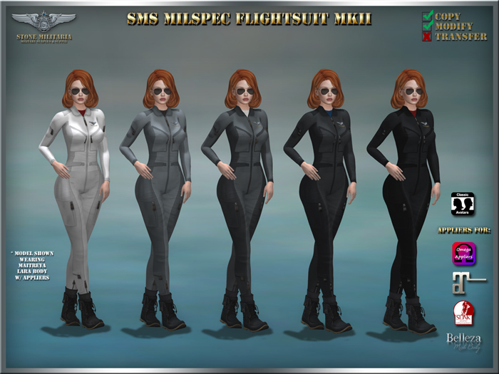 SMS Milspec Flightsuit MkII (female) - GREYSCALE 5-Pack