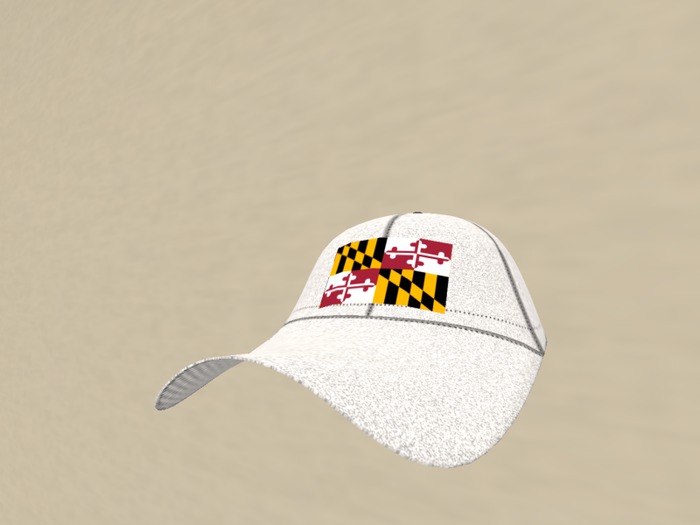 *TusK Baseball Cap, White, W/ Maryland Flag (Boxed)