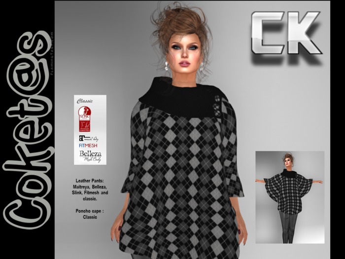 coket@s OUTFIT PONCHO CAPE BLACK