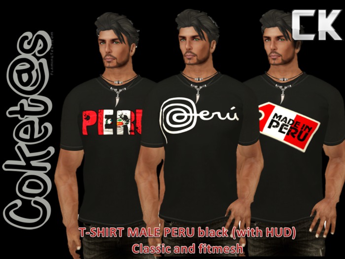 coket@s T SHIRT MALE PERU BLACK