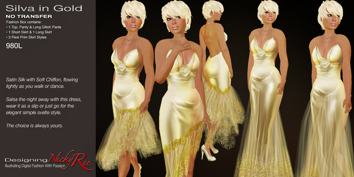 Nicky Ree Hand Drawn Gowns *NR* Silva in Gold