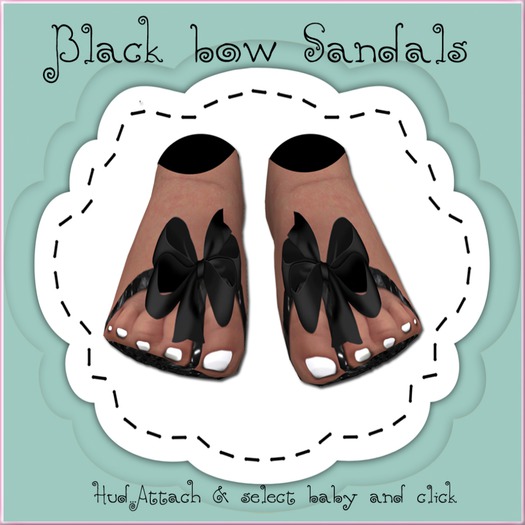 Pat A Kake Black Ribbon Sandals