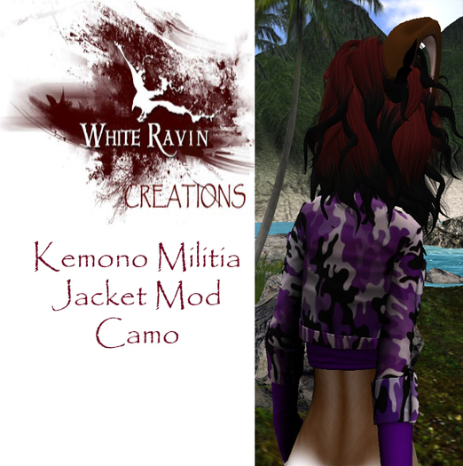 White Ravin Creations - Purple Camo Kemono Jacket Mod