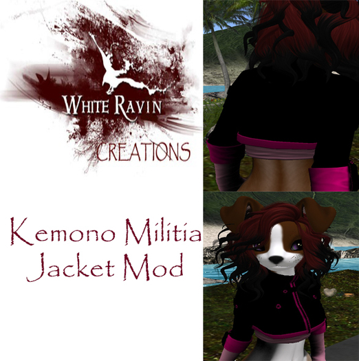 White Ravin Creations - Pink_Black Kemono Jacket Mod