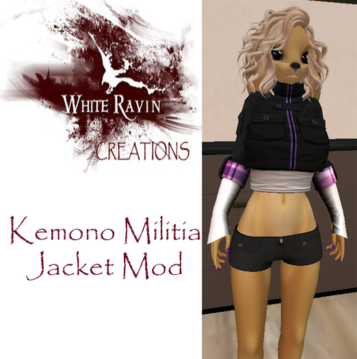 White Ravin Creations - Purple Plaid Kemono Jacket Mod