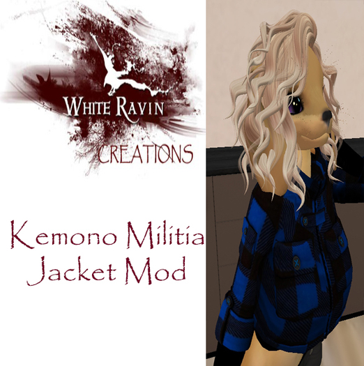 White Ravin Creations - Blue_Black Plaid Kemono Jacket Mod