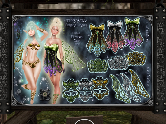 *SL* Tinkerbell FITMESH silver/red DRESS RARE