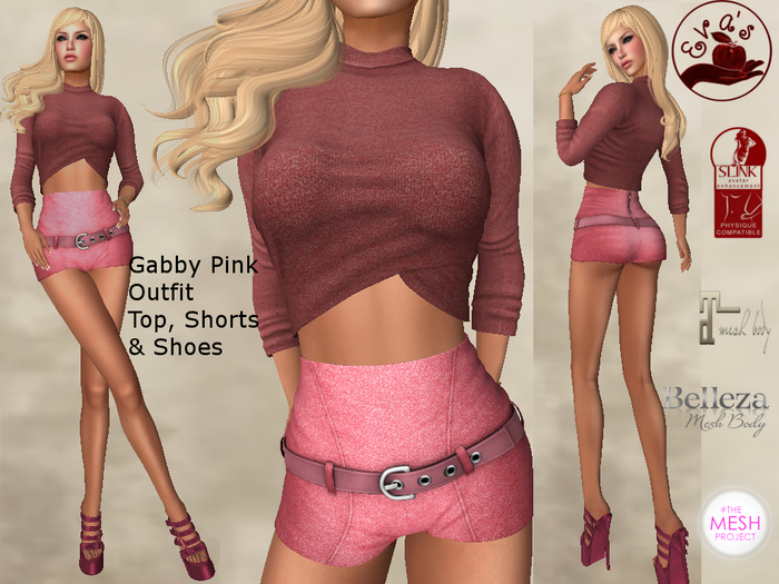 ♥e.t.♥ Gabby Outfit Pink. Top, Shorts & Shoes Included