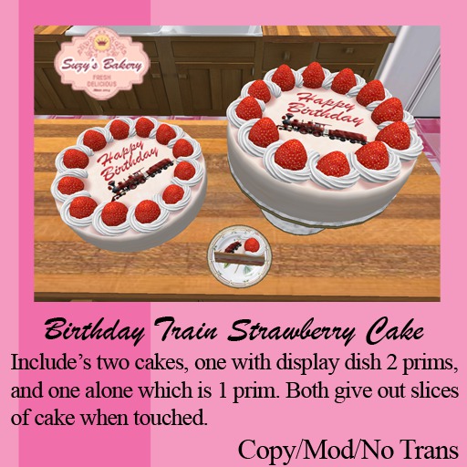 ~*SB's*~ Birthday Train Strawberry Cake [Boxed]