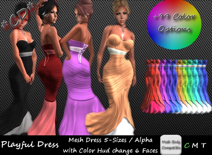 *CD* Playful Mesh Dress Version 1 with Color Hud