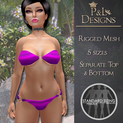 [P&L] - Metallic Bikini Set - Purple