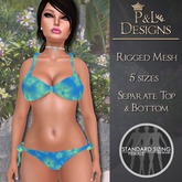 [P&L] - Floral Bikini - Blue and Green