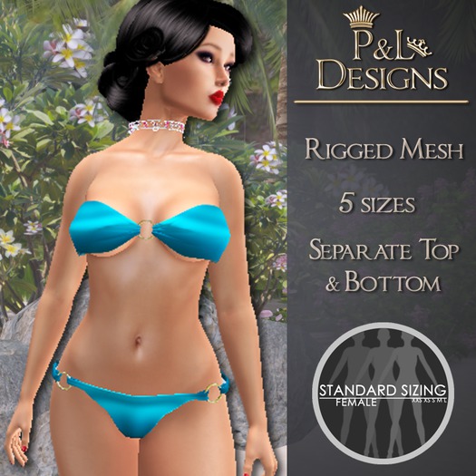 [P&L] - Metallic Bikini Set - Blue