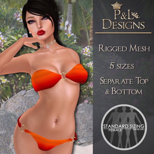 [P&L] - Metallic Bikini Set - Orange