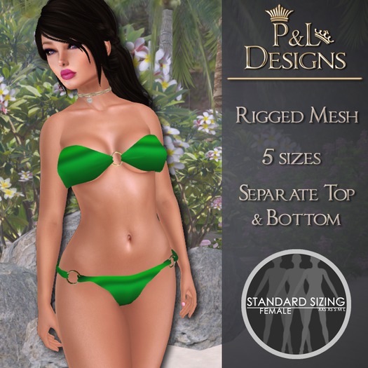 [P&L] - Metallic Bikini Set - Green