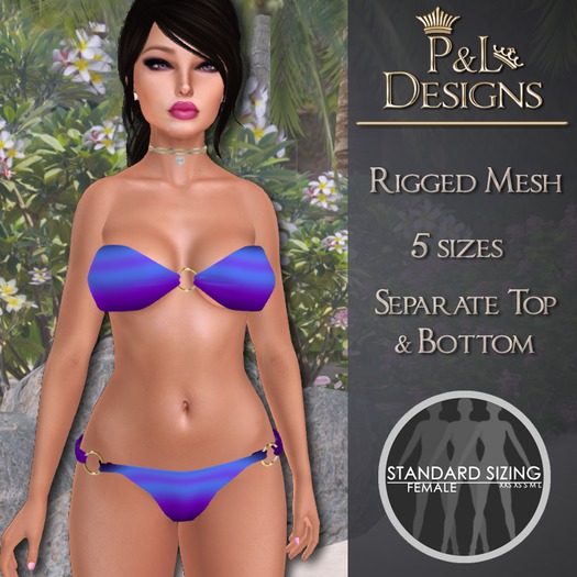 [P&L] - Metallic Bikini Set - Purple and Blue
