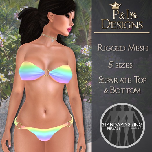 [P&L] - Metallic Bikini Set - Rainbow