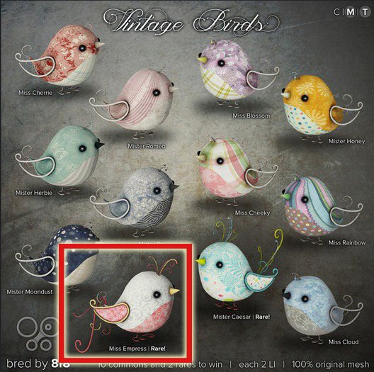 8f8 - Vintage Birds - Miss Empress RARE
