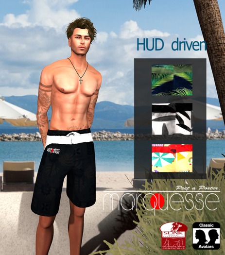 [Marquesse] Men Beach Trunks (Add&Click)