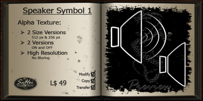 :::: SaHei :::: Speaker Symbol 1 Alpha Texture