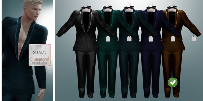 (C)SHADE Gold Mesh Suit By CHAMPAGNE!sparkling couture