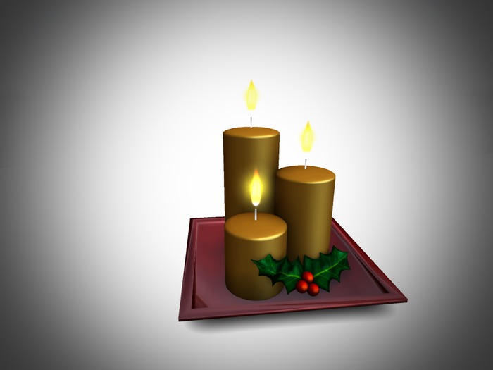 Christmas Candle Plate - gold