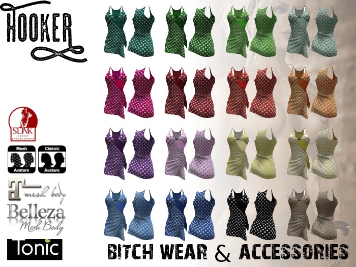 Sexy Dress Kendra, dotted DEMO for Maitreya, Belleza, Slink, Tonic, TMP