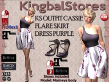 250 KS OUTFIT CASSIE FLARE SKIRT DRESS PURPLE