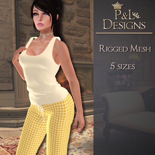 [P&L] - Gingham Pajama Set - Yellow