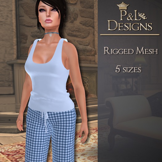 [P&L] - Gingham Pajama Set - Blue