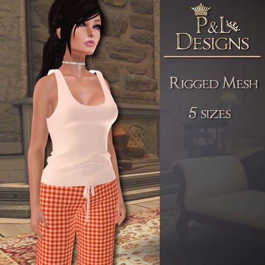 [P&L] - Gingham Pajama Set - Orange