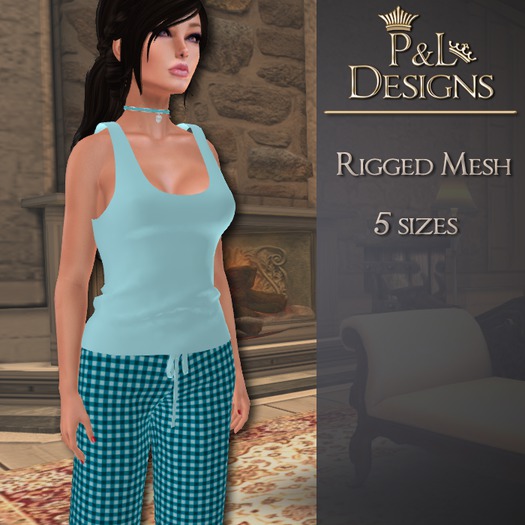 [P&L] - Gingham Pajama Set - Teal