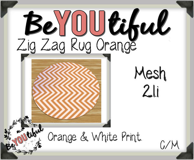 BeYouTiful} Zig Zag Rug Orange