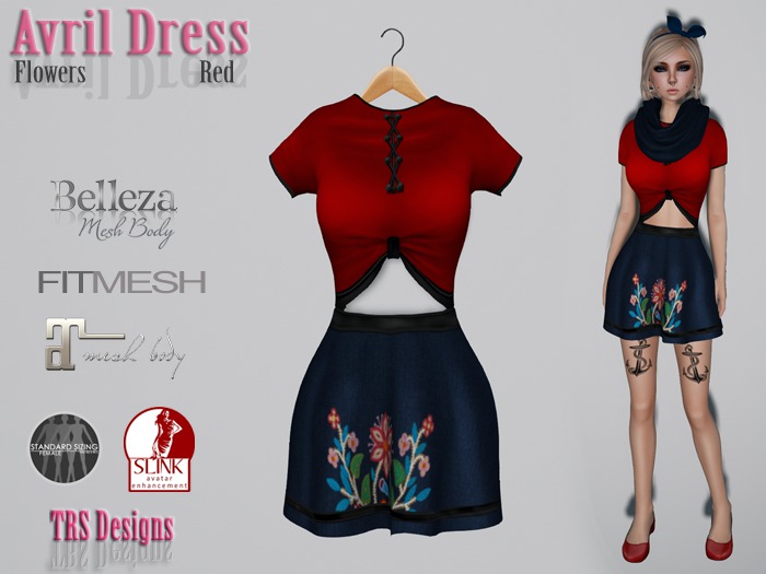 Avril Dress Flowers Red
