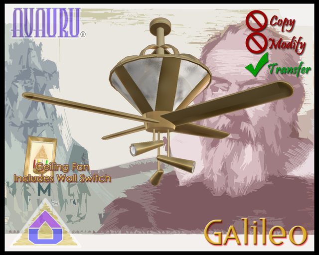 Galileo Ceiling Fan - Golden Eye