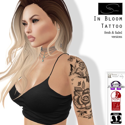 [Stellar] In Bloom Tattoo (BOM/MAITREYA / SLINK / OMEGA)