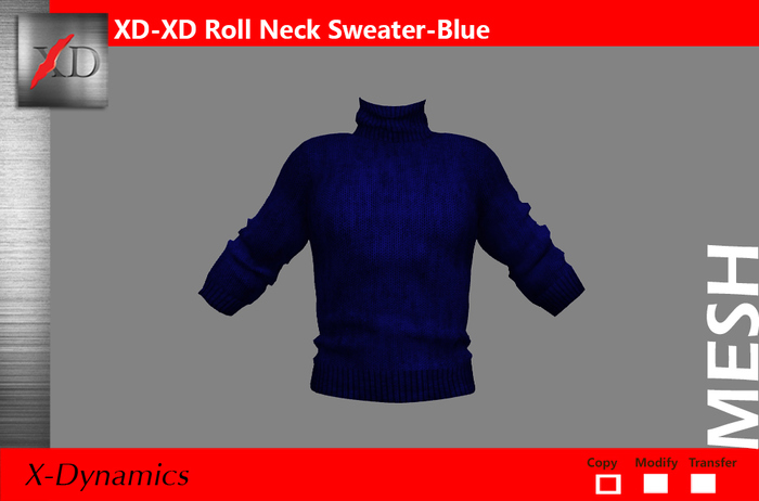 XD-Roll Neck Sweater Blue Boxed