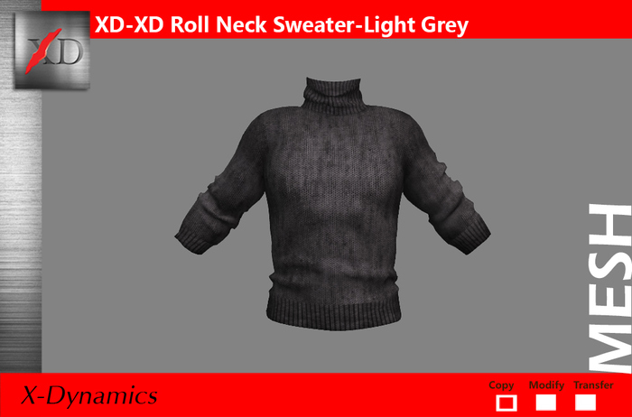 XD-Roll Neck Sweater Grey Boxed