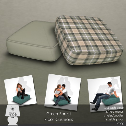 [Park Place] Green Forest Floor Cushions